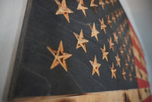 Load image into Gallery viewer, Rustic Torched Wooden American Flag