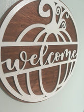 Load image into Gallery viewer, Pumpkin Welcome Door Hanger