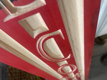 Load image into Gallery viewer, Patriotic Pride: 4 ft Tall Carved Wooden American Flag Porch Welcome Sign