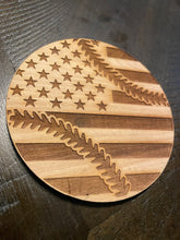 Load image into Gallery viewer, American Flag Baseball Coaster Set