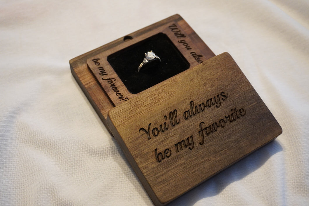 Custom Walnut Engagement/Wedding Ring Box