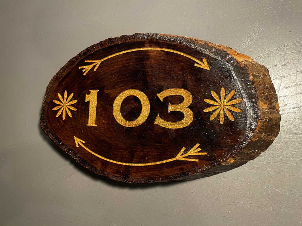 Wood Slice Address Plaque