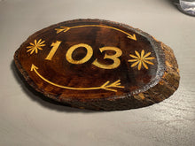 Load image into Gallery viewer, Wood Slice Address Plaque
